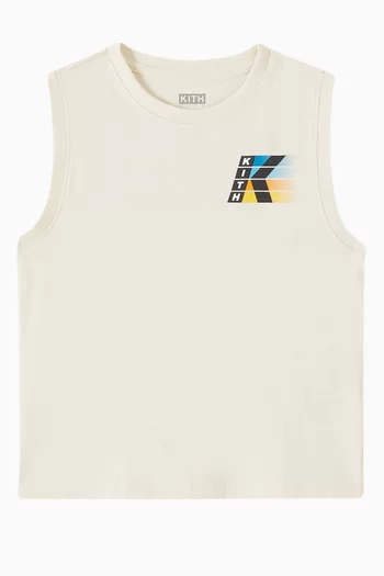 Sleeveless Refraction Graphic T-shirt in Cotton