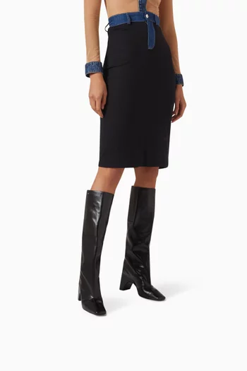 Bridge 90 Knee Boots in Leather
