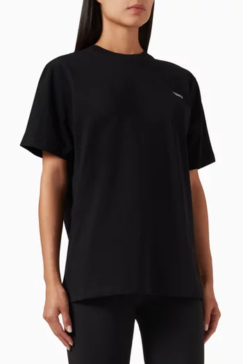 Washed Logo Boxy T-shirt in Cotton