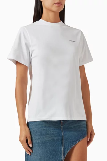 Washed Logo Boxy T-shirt in Cotton