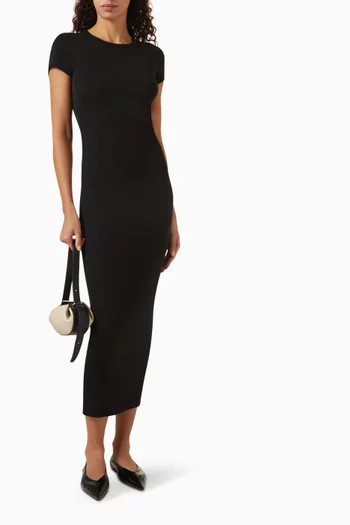 Cap-sleeve Midi Dress in Cotton