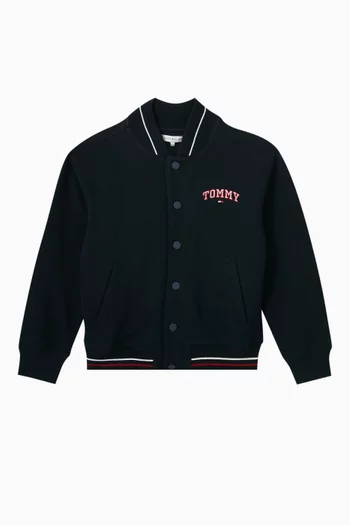 Varsity Bomber Jacket in Cotton