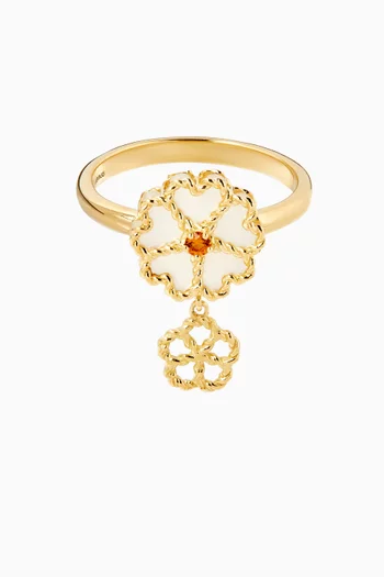 Farfasha Petali del Mare Mother of Pearl & Citrine Ring in 18kt Gold