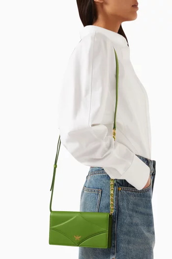 Large Diamond Chain Wallet in Spanish Calf Leather