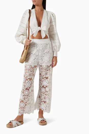 Demi Floral Pants in Lace