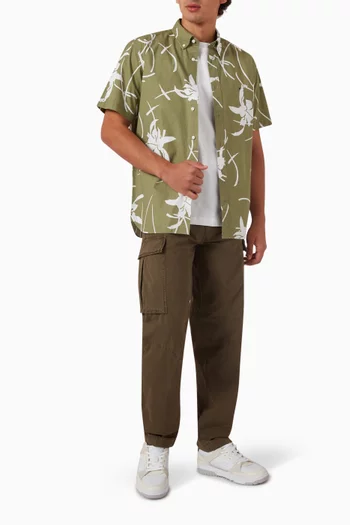 Tropical Print Shirt in Poplin