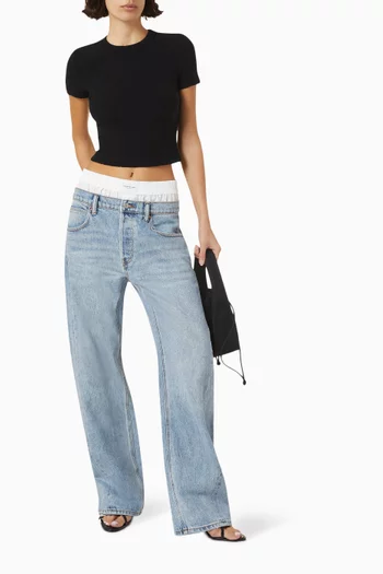 Pre-styled Boxer Balloon Jeans in Denim