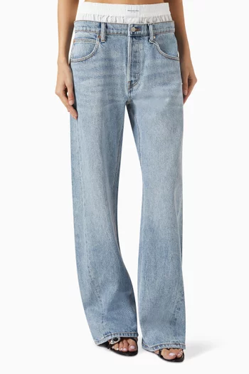 Pre-styled Boxer Balloon Jeans in Denim