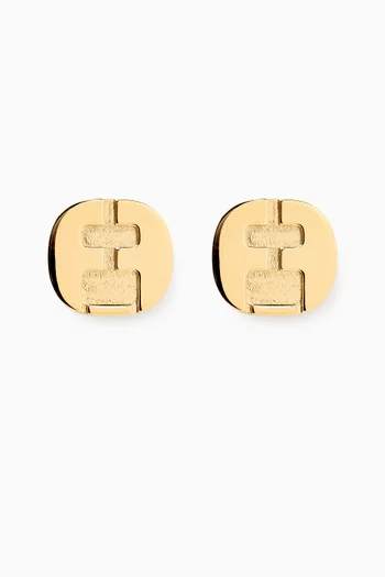 Gancini Crystal Mini Earrings Set in Brass