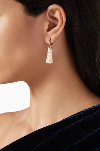 Bahar Tassel Pearl & Diamond Earrings in 18kt Gold