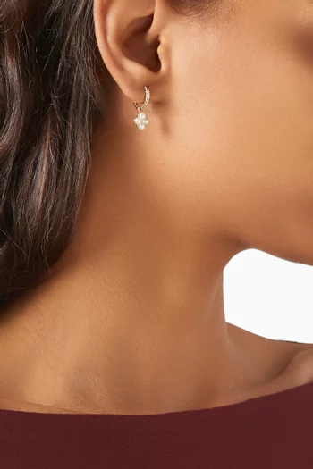 Petite Modern Renaissance Pearl & Diamond Drop Earrings in 18kt Gold