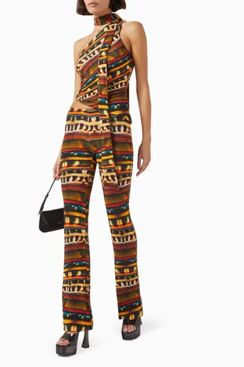 Flo Printed Flared Pants in Viscose-blend