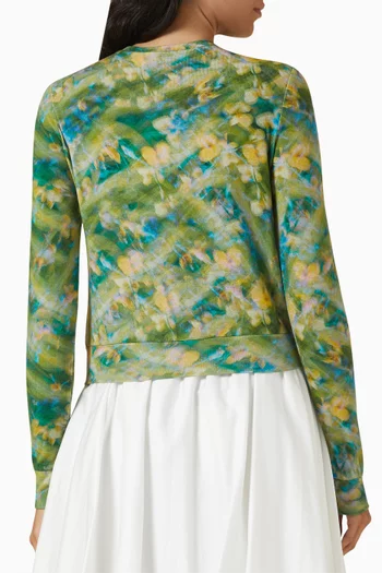 Poli Printed Cardigan in Viscose Knit