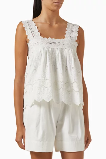 Amelia Embroidered Top in Cotton