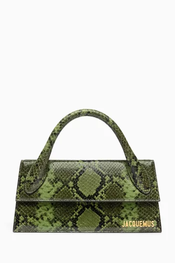 Le Chiquito Long Bag in Snake-embossed Leather