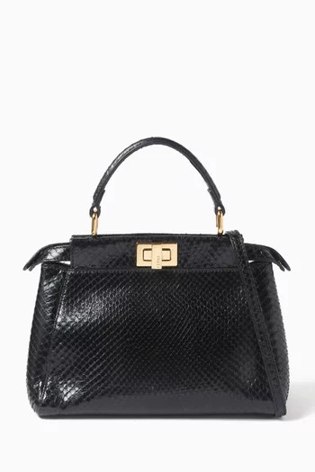 Mini Peekaboo Top-handle Bag in Python Leather