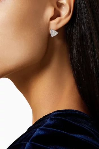 Triangle Diamond Stud Earrings in 18kt White Gold