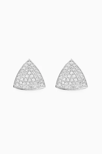 Triangle Diamond Stud Earrings in 18kt White Gold