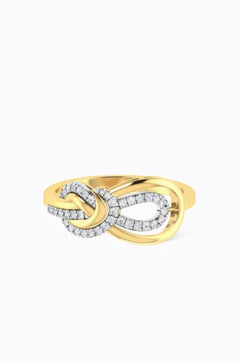 Knot Diamond Statement Ring in 18kt Gold