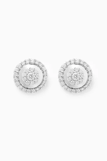 Round Diamond Stud Earrings in 18kt White Gold