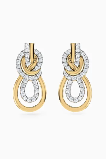 Knot Diamond Earrings in 18kt Gold