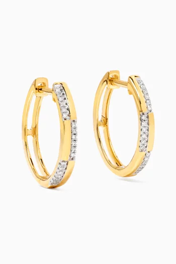 Circle Diamond Hoop Earrings in 18kt Gold