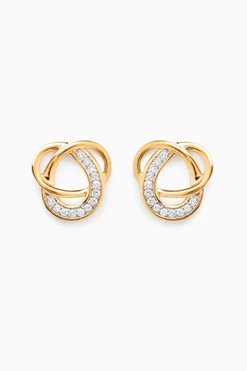 Multi-shaped Diamond Stud Earrings in 18kt Gold