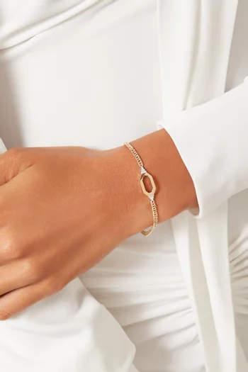 Diamond Octagon Straw Bracelet in 14kt Gold