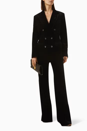 Wallis Double-breasted Jacket in Velvet