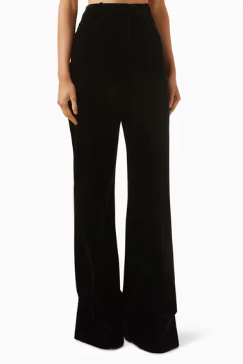 High-waisted Pants in Velvet