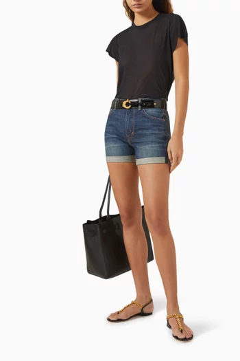 Rolled-up Shorts in Denim