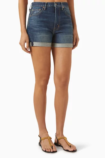 Rolled-up Shorts in Denim