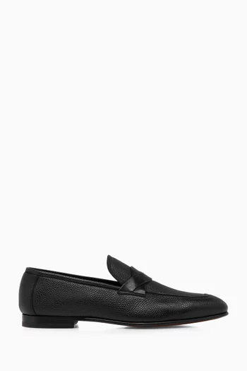 Twisted Band Loafers in Leather