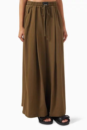 Logo Wide-leg Pants in Cotton