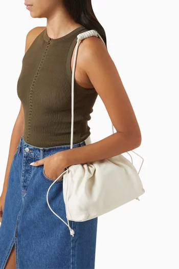 Soft Drawstring Bag in Leather