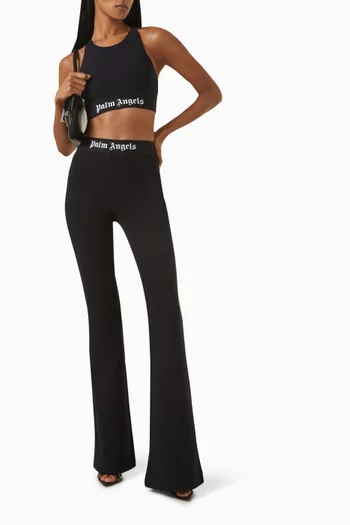 Logo Crop Top in Stretch Nylon
