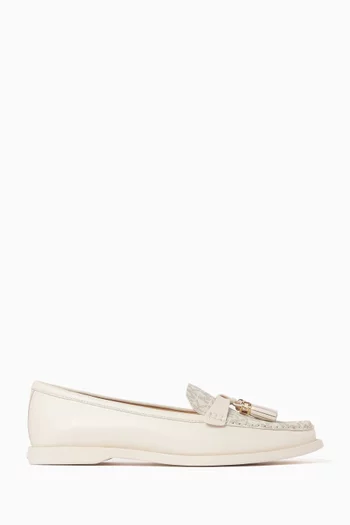 Kiernan Tassel Loafers in Leather & Logo Canvas