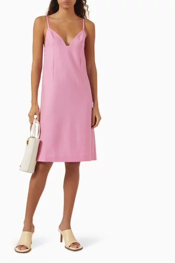La Camison Midi Dress in Virgin Wool-silk