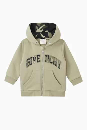 Camouflage Zip Hoodie in Cotton-blend