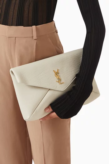 Large Cassandre Envelope Pouch in Lambskin Leather