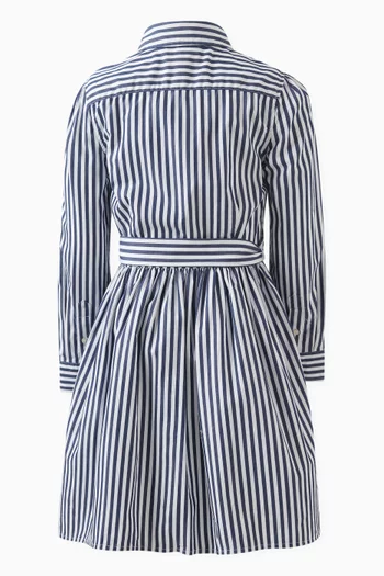 Striped Shirt Dress in Cotton