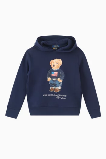 Polo Bear Hoodie in Cotton-fleece