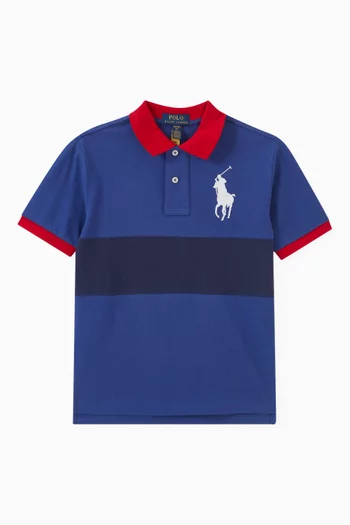 Colour-block Polo Shirt in Cotton-jersey