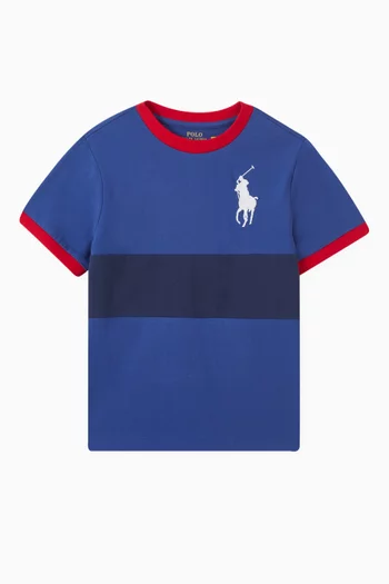 Colour-block Logo T-shirt in Cotton-jersey