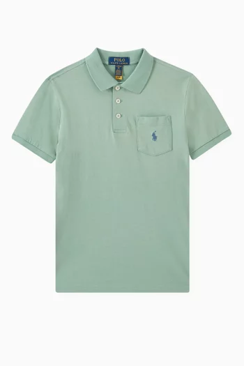 Patch-pocket Polo Shirt in Cotton-jersey