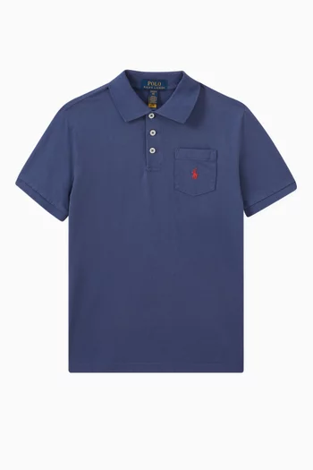 Patch-pocket Polo Shirt in Cotton-jersey