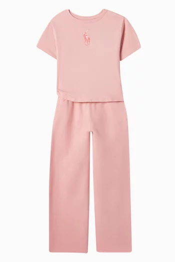 Logo-embroidered Crop T-shirt in Cotton-jersey