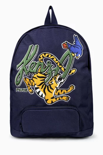 Embroidered-tiger Backpack
