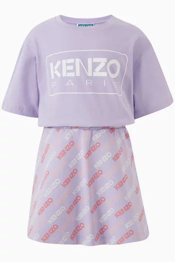 Logo Flared Skirt in Fleece