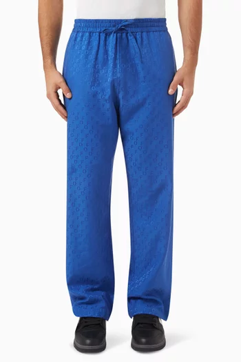 All-over Logo Pants in Silk Cotton